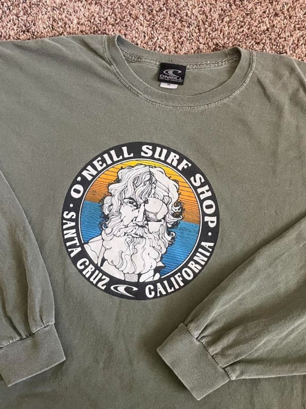 Vintage O’Neil Surf Shop Longsleeve T-Shirt Santa Cruz Green XXL Y2K 2000s